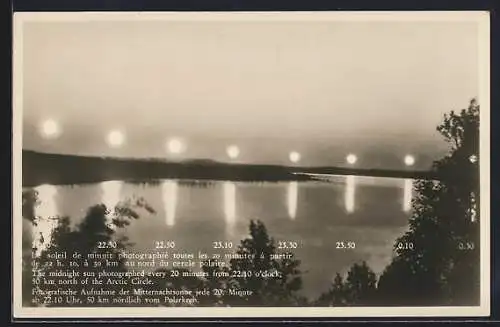 AK Aufnahme der wandernden Mitternachtssonne jede 20. Minute