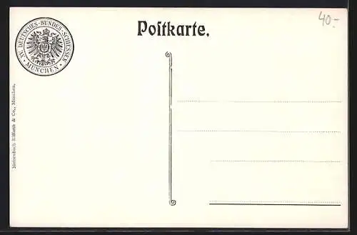 Künstler-AK München, XV. Dt. Bundeschiessen 1906, Feier am Gabentempel