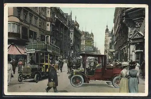 AK Berlin, Doppeldecker-Bus in der Friedrichstrasse