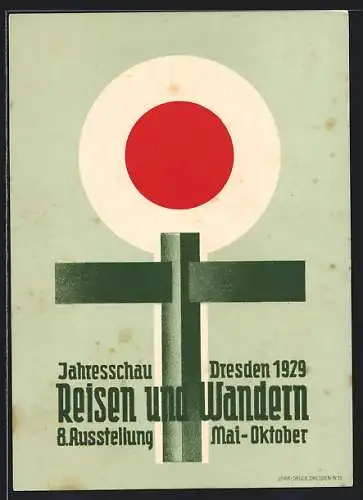 AK Dresden, Jahresschau Reisen und Wandern, 8. Ausstellung 1929