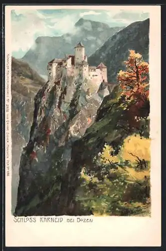 Künstler-AK Zeno Diemer: Bozen, Schloss Karneid