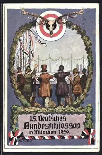 AK München, 15. Deutsches Bundesschiessen 1906, Während des Wettstreits