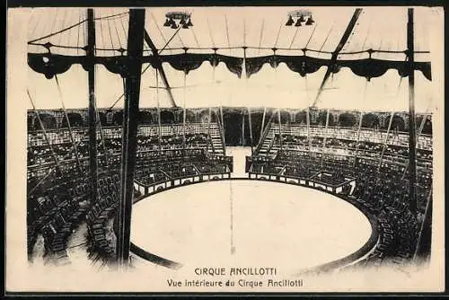 AK Cirque Ancillotti, Vue intérieure du Cirque Ancillotti, Manege im Zirkus