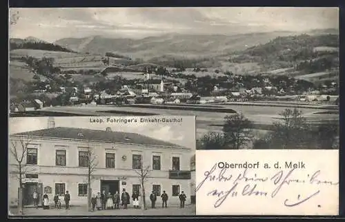 AK Oberndorf a. d. Melk, Leop. Fohringer`s Einkehr-Gasthof und Panorama