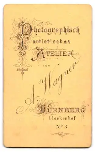 Fotografie A. Wagner, Nürnberg, Glockenhof No. 3, sitzende Frau in elegantem Kleid