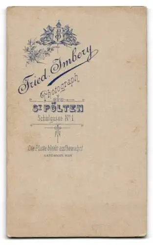 Fotografie Fried. Imbery, St. Pölten, Schulgasse Nr. 1, Porträt eines kleinen Kindes