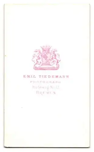 Fotografie Emil Tiedemann, Bremen, Richtweg No. 12, Porträt einer Dame