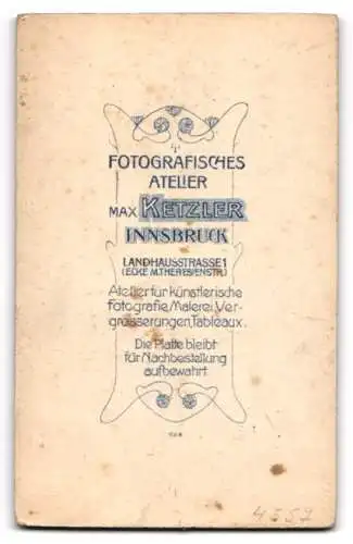 Fotografie Max Ketzler, Innsbruck, Landhausstrasse 1, Porträt eines Herren mit Bart