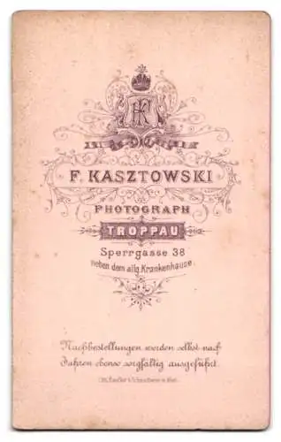 Fotografie F. Kasztowski, Troppau, Sperrgasse 38, Porträt eines Herrn mit Bart