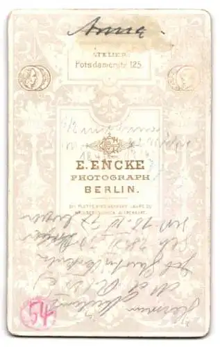 Fotografie E. Encke, Berlin, Potsdamerstr. 125, Porträt eines Herren mit Bart