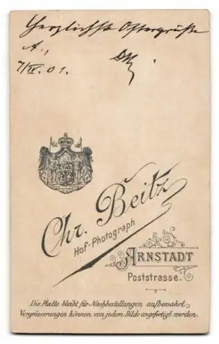 Fotografie Chr. Beitz, Arnstadt, Poststrasse, Porträt eines Paares