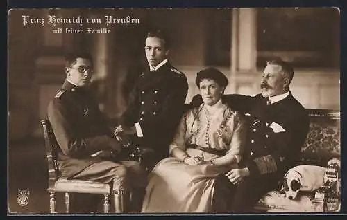 AK Prinz Heinrich von Preussen mit seiner Familie