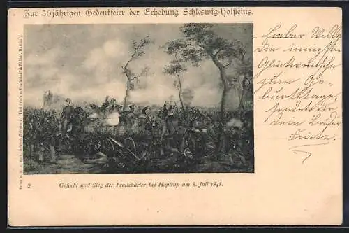 AK Hotrup, Gefecht und Sieg der Freischärler 1848, Reichseinigungskriege