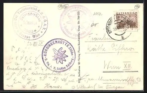 AK Defregger-Schutzhaus, Gross-Venediger mit verschneiten Spitzen