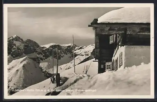 AK Sölden-Hütte, Berghütte im Winter