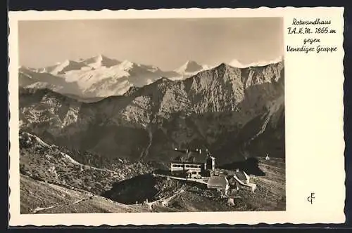 AK Rotwandhaus, Berghütte gegen Venediger Gruppe