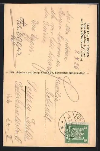 AK Otto Mayrhütte, Füssen, Motiv bei wolkenverhangenem Himmel