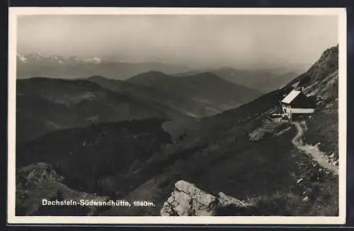 AK Dachstein-Südwandhütte, Blick in`s Tal