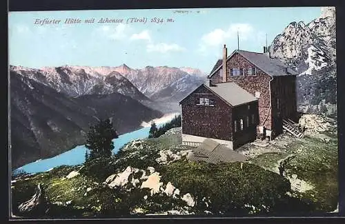 AK Erfurter Hütte mit Achsensee, Berghütte