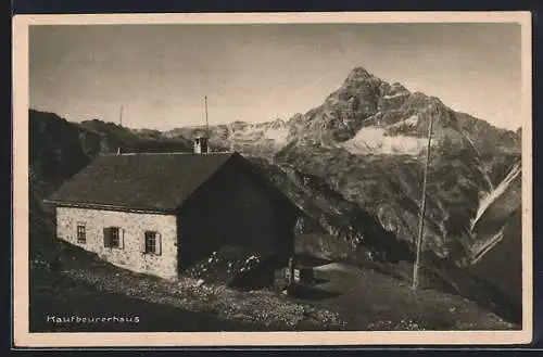 AK Kaufbeurer Haus, Berghütte gegen Hochvogel