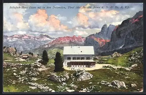 AK Sellajoch-Haus, Berghütte in den Dolomiten