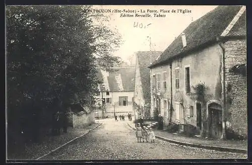 AK Mont Bozon, La Poste, Place de l'Eglise