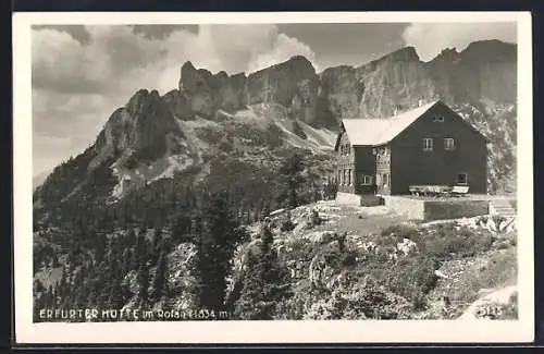 AK Erfurter Hütte, Blick auf Berghütte