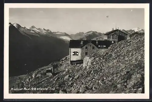 AK Breslauer Haus, Ansicht gegen die Berge