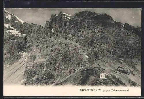 AK Tabarettahütte, Berghaus gegen Tabarettawand