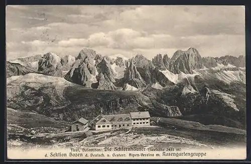 AK Schlernhäuser, Blick auf den Rosengarten