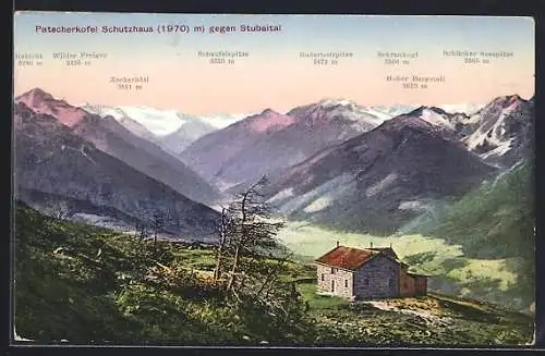 AK Patscherkofel Schutzhaus, Blick ins Stubaital