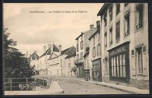 AK Charolles, le Theatre et Quai de la Poterne
