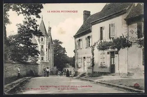 AK Beaumont-les-Autels, Grande Rue et Coin du Chateau, Partie am Schloss