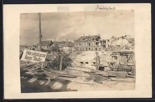 AK Soissons, La Ville détruite