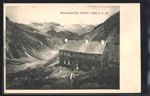 AK Warnsdorferhütte, Berghütte aus der Vogelschau