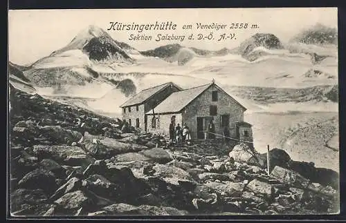 AK Kürsingerhütte, Ansicht der Hütte am Venediger