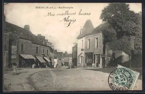 AK Durtal, Rue Principale, Strassenpartie