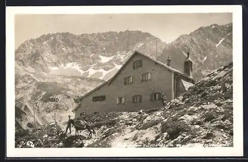 AK Berghütte Coburger Hütte 1920m an der Mieminger Gruppe