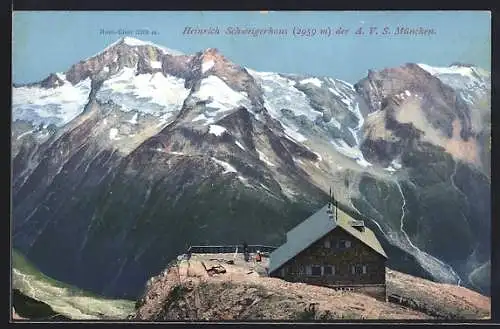 AK Heinrich Schweigerhaus, Ansicht gegen die Berge