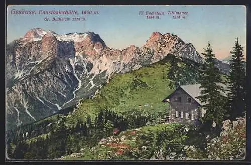 AK Ennsthalerhütte, Berghütte mit Tiflimauer u. Kl. Buchstein