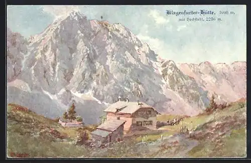 Künstler-AK Edward Theodore Compton: Klagenfurter-Hütte, Partie mit Hochstuhl