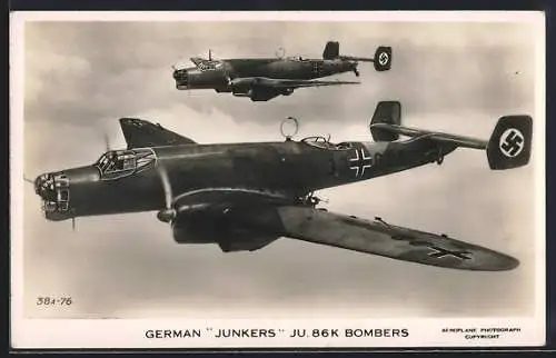 AK German Junkers Ju. 86K Bombers in flight