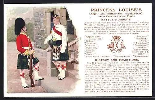 AK Princess Louise's 91st Foot and 93rd Foot, Battle Honours, History and Traditons