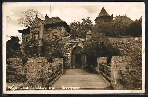 AK Brüx-Most, Bergwirtschaft Schlossberg Brüx - Eingangspforte des Schlosses