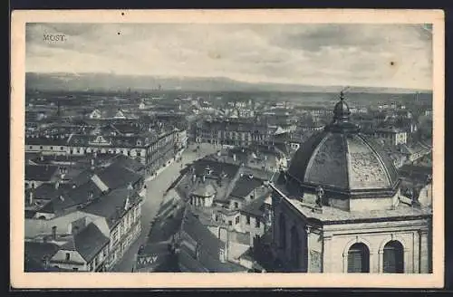 AK Brüx / Most, Strassenansicht von oben