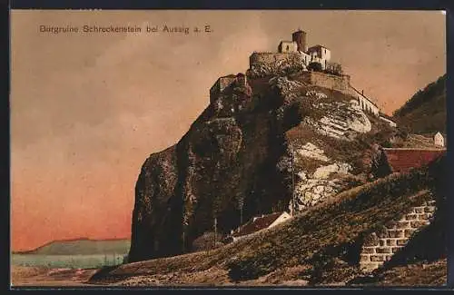 AK Schreckenstein, Blick zur Burgruine