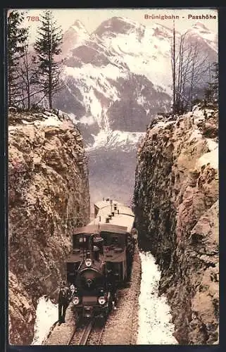 AK Bergbahn, Brünigbahn auf der Passhöhe