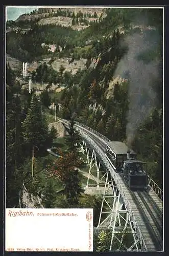 AK Die Rigibahn auf der Schnurrtobelbrücke