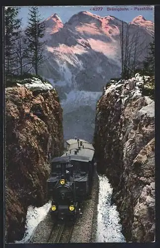 AK Bergbahn, Brünigbahn auf der Passhöhe