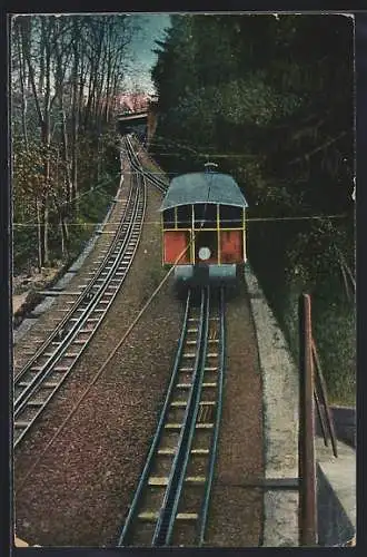 AK Heidelberg, Bergbahn fährt hinauf